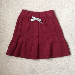 Girls Sweet Charlotte Red Cable Knit Skirt NWOT 4